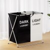 artiss laundry basket hamper large foldable washing clothes storage 2 sections