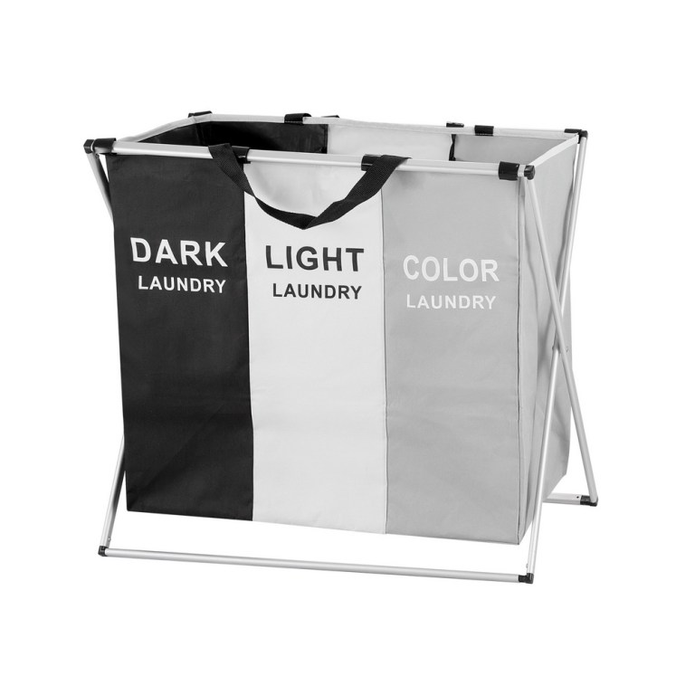 artiss laundry basket hamper large foldable washing clothes storage 3 sections