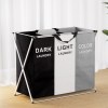 artiss laundry basket hamper large foldable washing clothes storage 3 sections