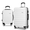 wanderlite 2set 20 28 inch luggage with tsa lock spinner travel suitcase carry on hard shell luggage case white