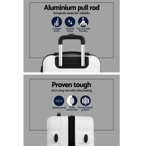 wanderlite 2set 20 28 inch luggage with tsa lock spinner travel suitcase carry on hard shell luggage case white