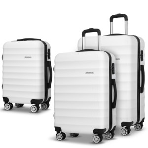 wanderlite 3set 20 24 28 inch luggage with tsa lock spinner case white wanderlite 3set 20 24 28 inch luggage with tsa lock spinner case white