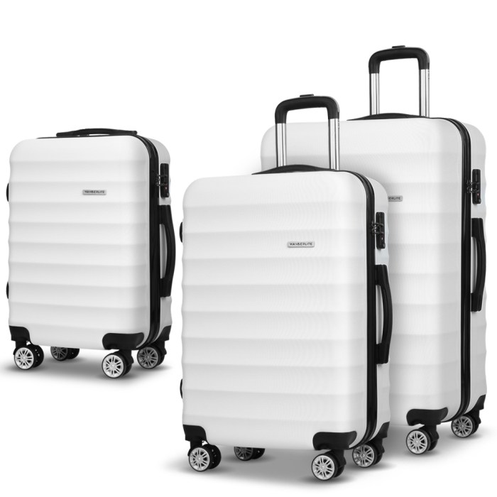 wanderlite 3set 20 24 28 inch luggage with tsa lock spinner case white wanderlite 3set 20 24 28 inch luggage with tsa lock spinner case white