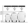 wanderlite 3set 20 24 28 inch luggage with tsa lock spinner case white wanderlite 3set 20 24 28 inch luggage with tsa lock spinner case white