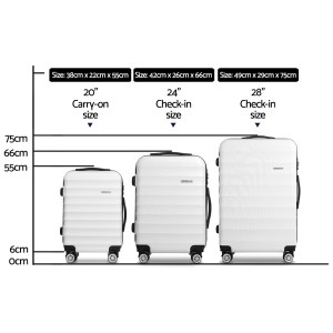 wanderlite 3set 20 24 28 inch luggage with tsa lock spinner case white wanderlite 3set 20 24 28 inch luggage with tsa lock spinner case white