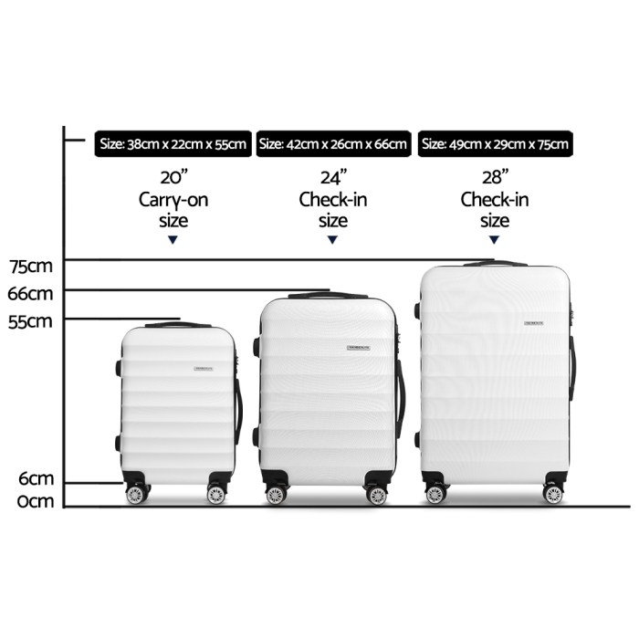 wanderlite 3set 20 24 28 inch luggage with tsa lock spinner case white wanderlite 3set 20 24 28 inch luggage with tsa lock spinner case white