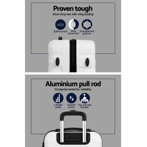 wanderlite 3set 20 24 28 inch luggage with tsa lock spinner case white wanderlite 3set 20 24 28 inch luggage with tsa lock spinner case white