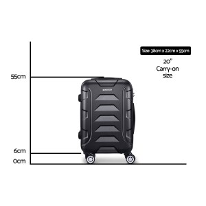 wanderlite 20 inch luggage with zipper lock travel suitcase carry on hard shell luggage case black wanderlite 20 inch luggage with zipper lock travel suitcase carry on hard shell luggage case black