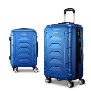 wanderlite 2set 20 28 inch luggage with tsa lock spinner carry on hard shell travel suitcase luggage case blue