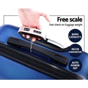 wanderlite 2set 20 28 inch luggage with tsa lock spinner carry on hard shell travel suitcase luggage case blue