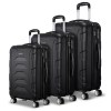 wanderlite 3set 20 24 28 inch luggage with tsa lock spinner case black
