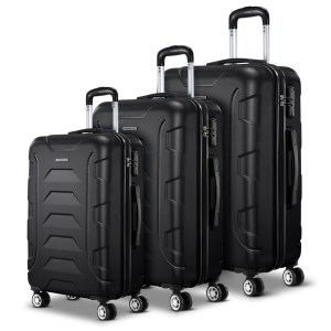 wanderlite 3set 20 24 28 inch luggage with tsa lock spinner case black