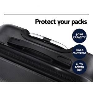 wanderlite 3set 20 24 28 inch luggage with tsa lock spinner case black