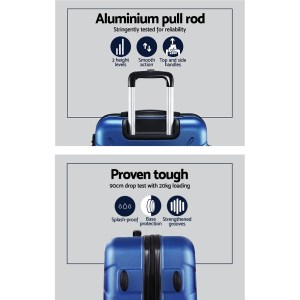 wanderlite 3set 20 24 28 inch luggage with tsa lock spinner case blue wanderlite 3set 20 24 28 inch luggage with tsa lock spinner case blue