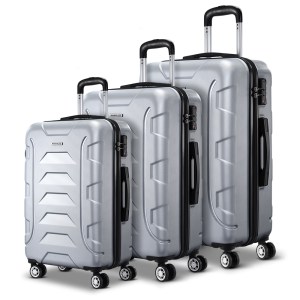 wanderlite 3set 20 24 28 inch luggage with tsa lock spinner case silver
