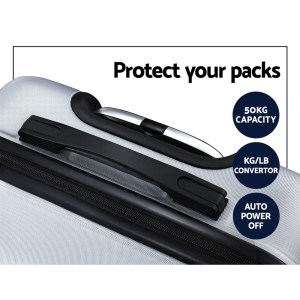 wanderlite 3set 20 24 28 inch luggage with tsa lock spinner case silver