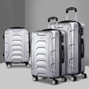 wanderlite 3set 20 24 28 inch luggage with tsa lock spinner case silver