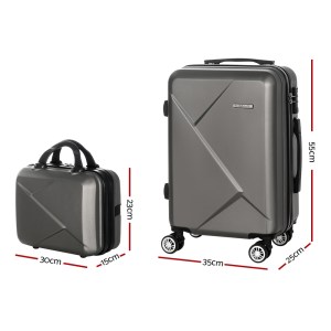 wanderlite 2set 20 inch luggage case with 12 inch handheld luggage box hard shell travel suitcase tsa lock dark grey wanderlite 2set 20 inch luggage case with 12 inch handheld luggage box hard shell travel suitcase tsa lock dark grey