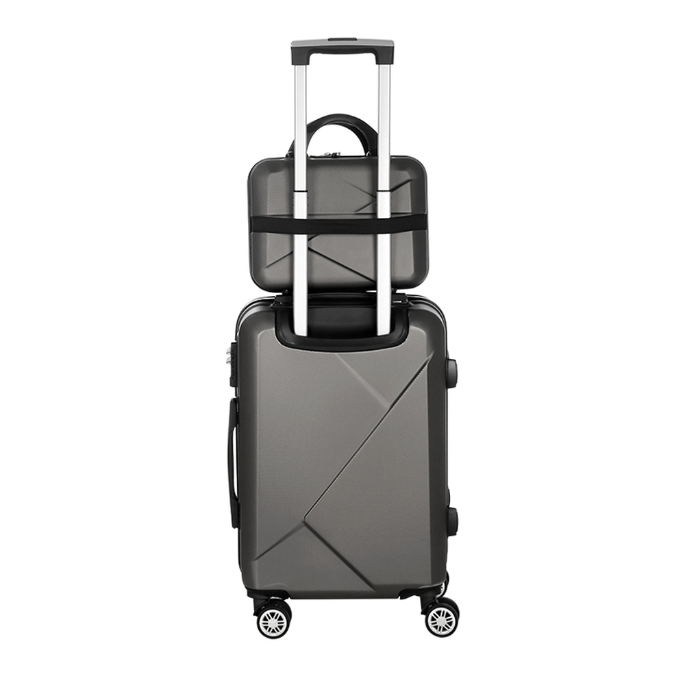wanderlite 2set 20 inch luggage case with 12 inch handheld luggage box hard shell travel suitcase tsa lock dark grey wanderlite 2set 20 inch luggage case with 12 inch handheld luggage box hard shell travel suitcase tsa lock dark grey