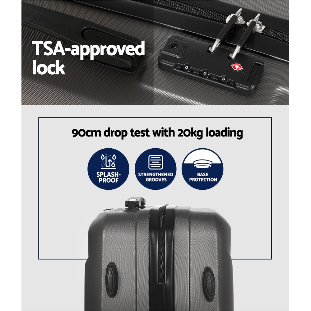 wanderlite 2set 20 inch luggage case with 12 inch handheld luggage box hard shell travel suitcase tsa lock dark grey wanderlite 2set 20 inch luggage case with 12 inch handheld luggage box hard shell travel suitcase tsa lock dark grey