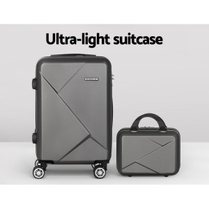 wanderlite 2set 20 inch luggage case with 12 inch handheld luggage box hard shell travel suitcase tsa lock dark grey wanderlite 2set 20 inch luggage case with 12 inch handheld luggage box hard shell travel suitcase tsa lock dark grey