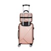wanderlite 2set 20 inch luggage case with 12 inch handheld luggage box hard shell travel suitcase tsa lock rose gold