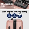 wanderlite 2set 20 inch luggage case with 12 inch handheld luggage box hard shell travel suitcase tsa lock rose gold