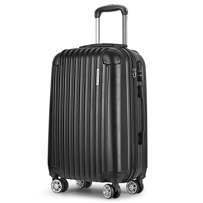 wanderlite 20 inch luggage with zipper lock carry on hard shell travel suitcase luggage case black wanderlite 20 inch luggage with zipper lock carry on hard shell travel suitcase luggage case black