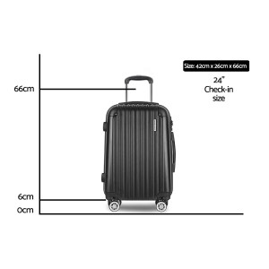 wanderlite 24 inch luggage with tsa lock spinner travel suitcase carry on hard shell luggage case black wanderlite 24 inch luggage with tsa lock spinner travel suitcase carry on hard shell luggage case black