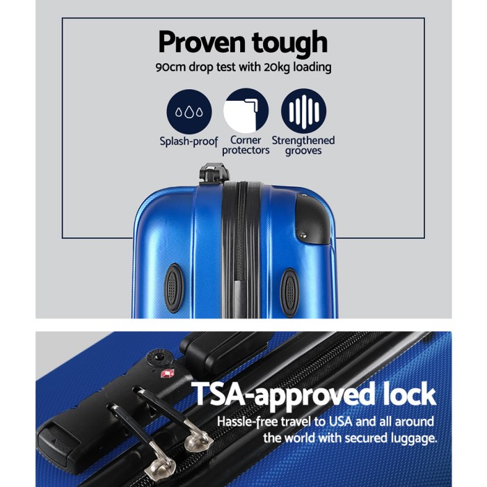 wanderlite 28 inch luggage with tsa lock spinner carry on hard shell travel suitcase luggage case blue