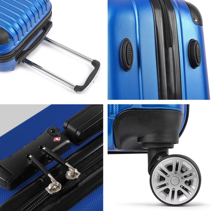 wanderlite 28 inch luggage with tsa lock spinner carry on hard shell travel suitcase luggage case blue