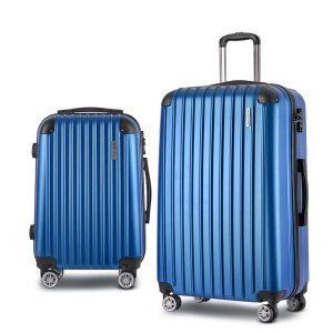 wanderlite 20 28 inch luggage 2set with tsa lock spinner carry on hard shell travel suitcase luggage case blue