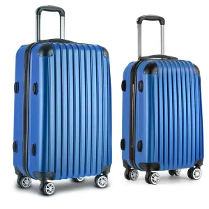 wanderlite 20 28 inch luggage 2set with tsa lock spinner carry on hard shell travel suitcase luggage case blue