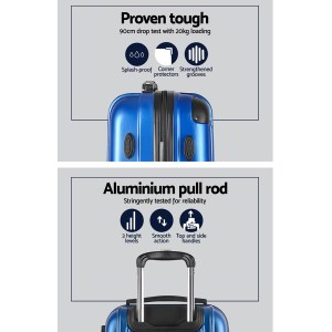 wanderlite 20 28 inch luggage 2set with tsa lock spinner carry on hard shell travel suitcase luggage case blue