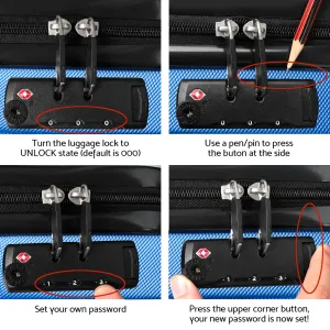 wanderlite 20 28 inch luggage 2set with tsa lock spinner carry on hard shell travel suitcase luggage case blue