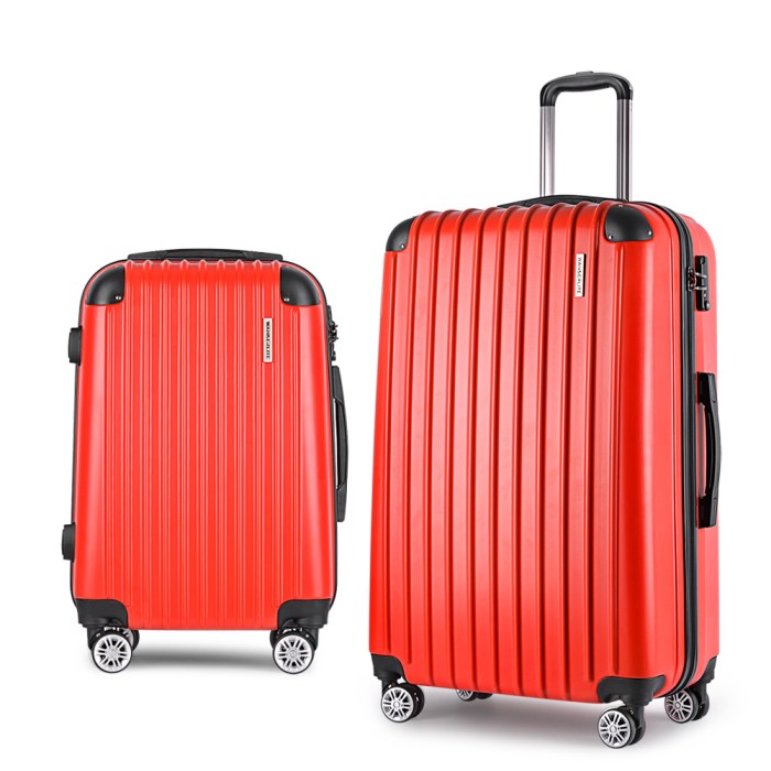 wanderlite 20 28 inch luggage 2set with tsa lock spinner carry on hard shell travel suitcase luggage case red