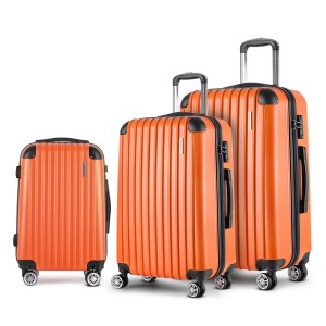 wanderlite 20 24 28 inch luggage 3set with tsa lock spinner carry on hard shell travel suitcase luggage case orange