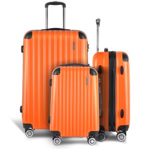 wanderlite 20 24 28 inch luggage 3set with tsa lock spinner carry on hard shell travel suitcase luggage case orange