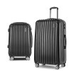 wanderlite 20in 28in luggage 2set with zipper lock carry on hard shell travel suitcase luggage case black wanderlite 20in 28in luggage 2set with zipper lock carry on hard shell travel suitcase luggage case black