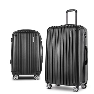 wanderlite 20in 28in luggage 2set with zipper lock carry on hard shell travel suitcase luggage case black wanderlite 20in 28in luggage 2set with zipper lock carry on hard shell travel suitcase luggage case black