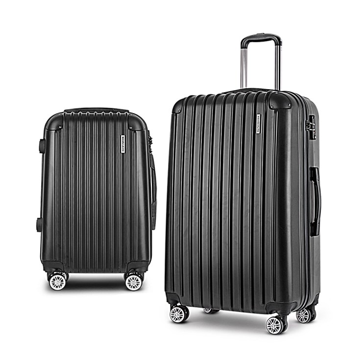 wanderlite 20in 28in luggage 2set with zipper lock carry on hard shell travel suitcase luggage case black wanderlite 20in 28in luggage 2set with zipper lock carry on hard shell travel suitcase luggage case black