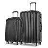 wanderlite 20in 28in luggage 2set with zipper lock carry on hard shell travel suitcase luggage case black wanderlite 20in 28in luggage 2set with zipper lock carry on hard shell travel suitcase luggage case black
