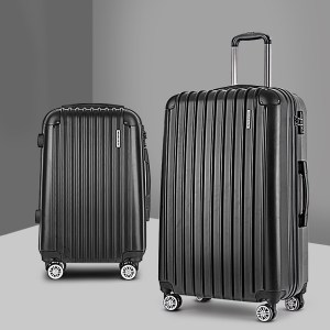 wanderlite 20in 28in luggage 2set with zipper lock carry on hard shell travel suitcase luggage case black wanderlite 20in 28in luggage 2set with zipper lock carry on hard shell travel suitcase luggage case black