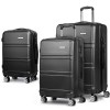 wanderlite 3set 20 24 28 inch luggage with tsa lock spinner case black