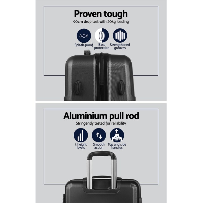 wanderlite 3set 20 24 28 inch luggage with tsa lock spinner case black