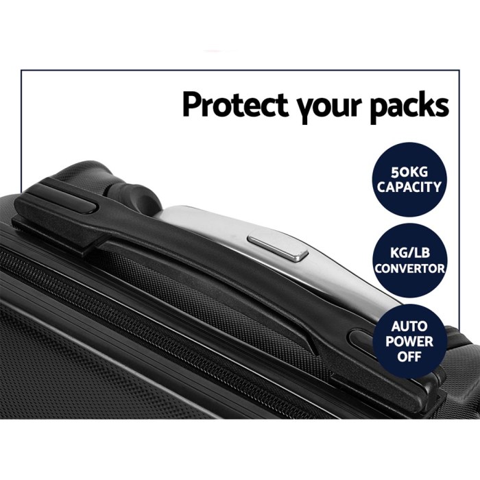 wanderlite 3set 20 24 28 inch luggage with tsa lock spinner case black
