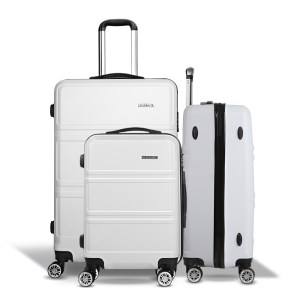 wanderlite 20 24" 28" luggage with tsa lock spinner travel suitcase carry on hard shell luggage case white"