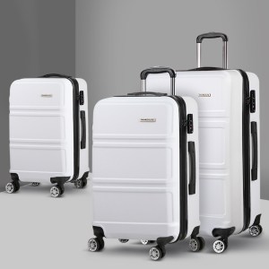 Wanderlite 20 24" 28" Luggage with TSA Lock Spinner Travel Suitcase Carry On Hard Shell Luggage Case White