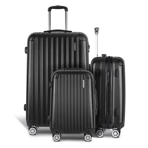 wanderlite 3 set luggage 20 24 28 inch with tsa lock spinner hard shell travel suitcase luggage organiser case black