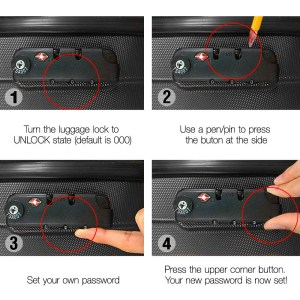 wanderlite 3 set luggage 20 24 28 inch with tsa lock spinner hard shell travel suitcase luggage organiser case black